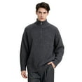 thumbnail image 1 of MIASHUI Men's Convertible Stand Collar Half Zip High Neck Sweater Base Layer Long Sleeve Comfort Fit Dark Gray,L, 1 of 4
