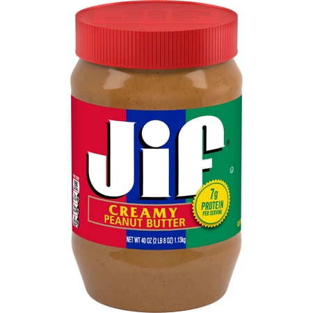 Jif Creamy Peanut Butter, Smooth Peanut Butter Spread, 40 oz Jar