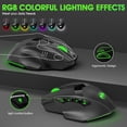thumbnail image 3 of Wireless Gaming Mouse, 16000 DPI Adjustable, Bluetooth 5.2 & 2.4GHz Dual Mode, Lightweight, 10 Buttons, RGB Lighting, for PC Gaming & Office, Muzpu (Black), 3 of 12