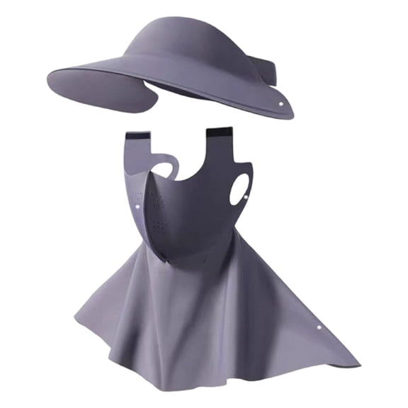 Unisex Sun Protection Full Face Mask, UPF 50 Balaclava with Wide Cap Brim, Breathable Face Cover Hat Outdoor Activities Summer Cycling Hiking Travel,Color:Dark Gray