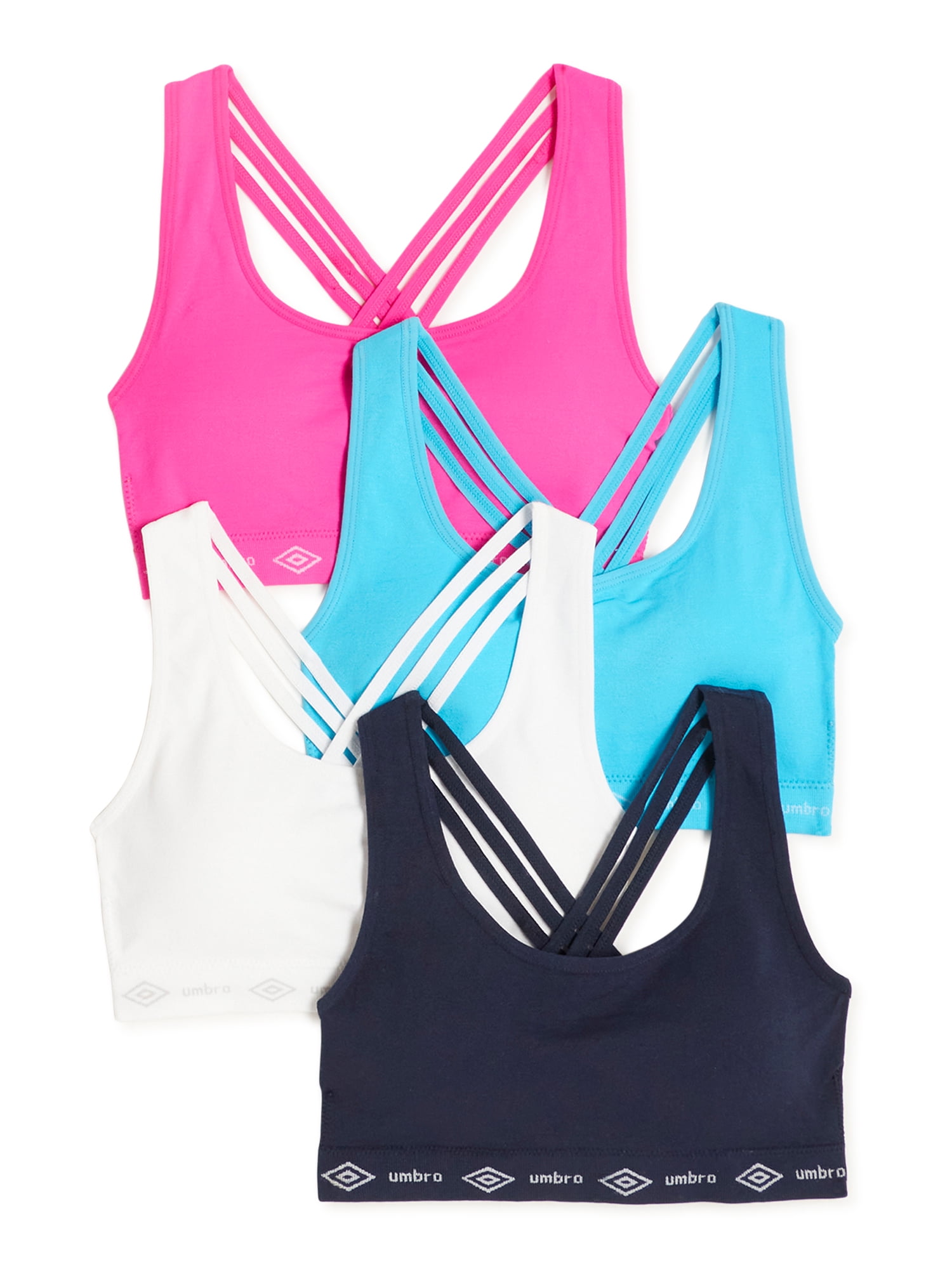 Umbro Girls Sports Bras 4Pack, Sizes 716