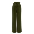 thumbnail image 6 of Ynynloco Womens Pants Elastic High Waist Lightweight Palazzo Pants for Women Casual Drawstring Lounge Wide Leg Pants Woman with Pockets, 6 of 6
