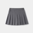thumbnail image 2 of Tfken Summer Girls Skirts Elastic Waist Solid Color Pleated Skirts With Shorts Liner Trendy Casual Toddler Soft Clothes Gray Size 17-18 Years, 2 of 7