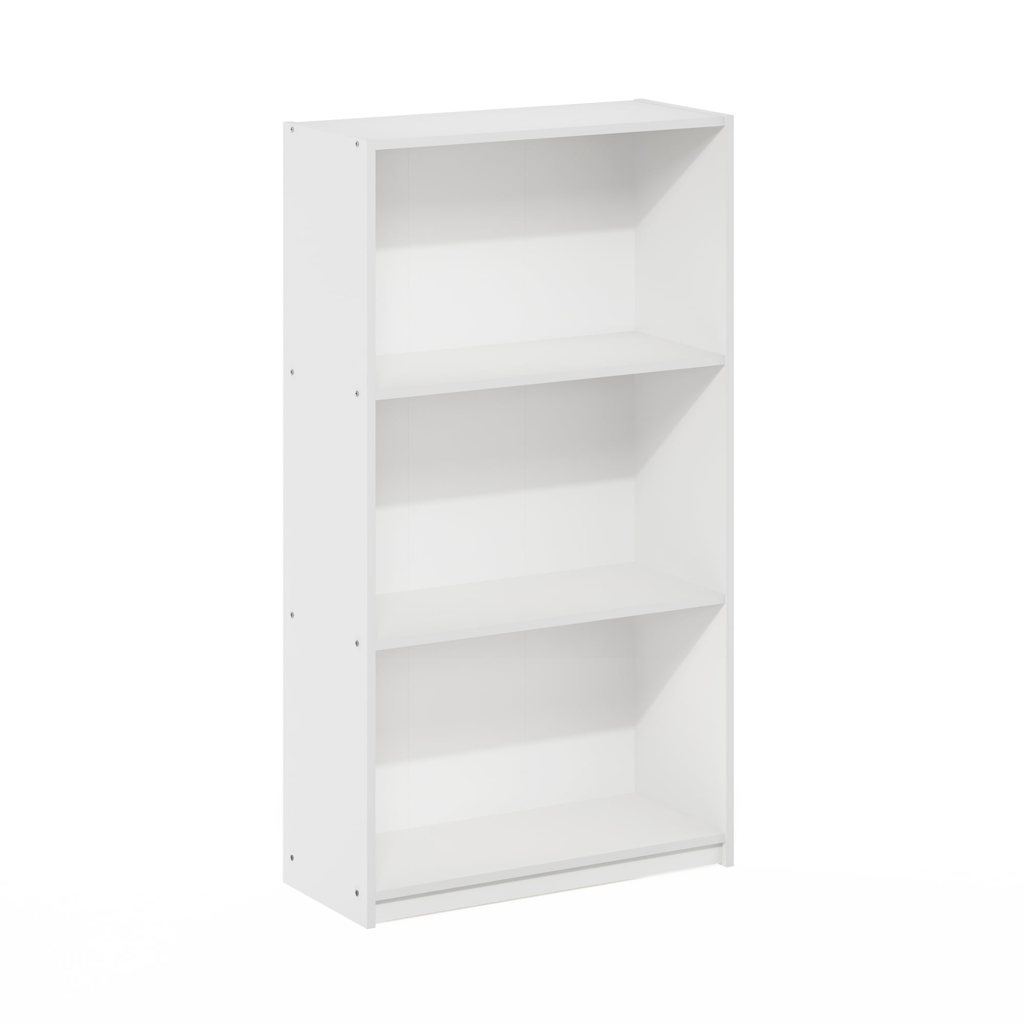 Furinno BASIC 3-Tier Bookcase Storage Shelves in White/White