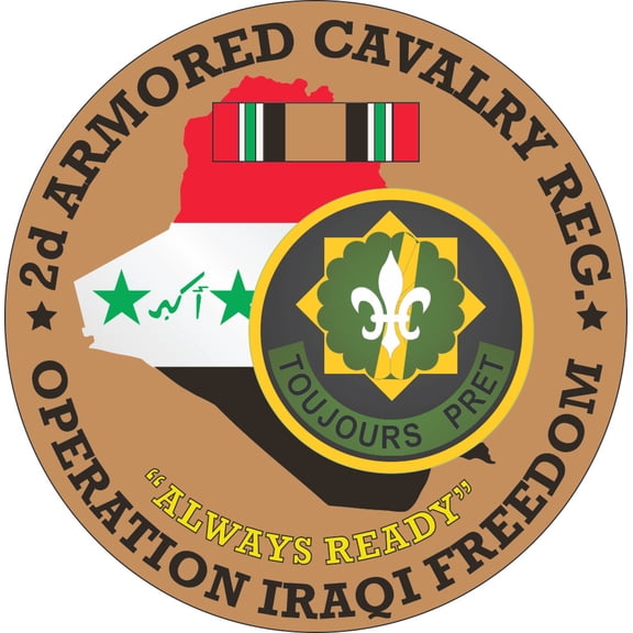 3.8 Inch 2nd Armored Cavalry OIF Decal