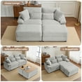 thumbnail image 4 of Alvantor 74" Sofa Loveseat with Reversible Ottoman & USB Port Corduroy Chaise Couch for Living Room Gray, 4 of 8