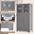 thumbnail image 5 of LOKO Tall Bathroom Cabinet, Modern Storage Organizer with Doors & Open Shelves, Wooden Floor Cabinet with Adjustable Shelves for Bathroom, Living Room or Kitchen (Grey), 5 of 16
