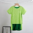thumbnail image 3 of KONDYS Boy Summer Clothing Set Short Sleeve Patchwork Color Breathable Mesh Tops Shorts Casual Outfit for Boys for 2-3Y, 3 of 4