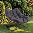 thumbnail image 5 of Tcbosik Papasan Rocking Chair with Cushion, Wicker Egg Chair for Indoor & Outdoor Use, Reading Lounge Chair for Patio, Porch, Living Room, Bedroom, Yellow & Gray, 5 of 11