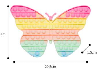 Supersized Black Butterfly Pattern Push pop Bubble Sensory Fidget Toy 