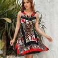 thumbnail image 7 of CASINO RED QUEEN OF HEARTS PATTERN RED-BLACK ART Dress Fashion Beach Long Dresses Female Party Printed Sundress, 7 of 7