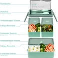 thumbnail image 2 of Lonchera Bento 2 Niveles 1400ML, Caja de Bento con 3 Compartimentos y Cubiertos, Bento Box Libre de BPA, Lunch Box Aptos para Microondas y Lavavajillas (Verde), 2 of 4