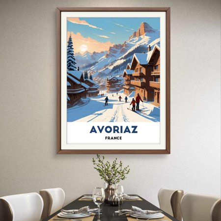 Kna Prints - 1 Pc Poster Vintage Avoriaz Ski Resort Poster – Winter Wonderland Scene, Perfect For Ski And Mountain Lovers Decor, UNFRAMED-12x18