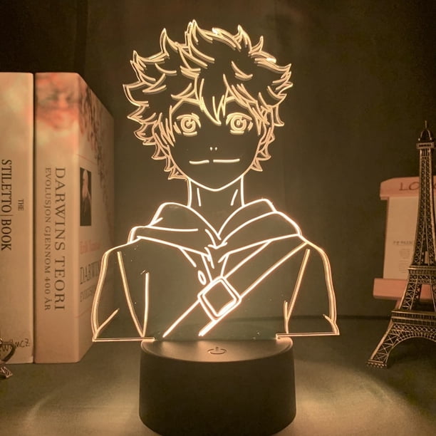 Lámpara de ilusión 3D con luz nocturna, decoración de anime Haikyuus