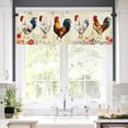 thumbnail image 2 of Rod Pocket Polyester kitchen Curtain Valances for Windows With Rooster And Floral Design For Indoor Living Room Bedroom Kitchen Decoration 54x18 inch, 2 of 5