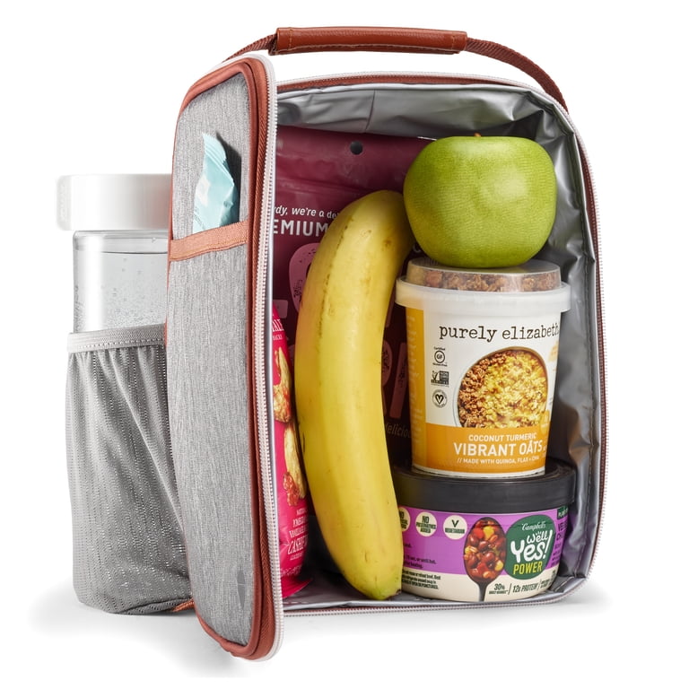 Acorn Street Vertical Insulated Lunch Bag, Gray photo 3