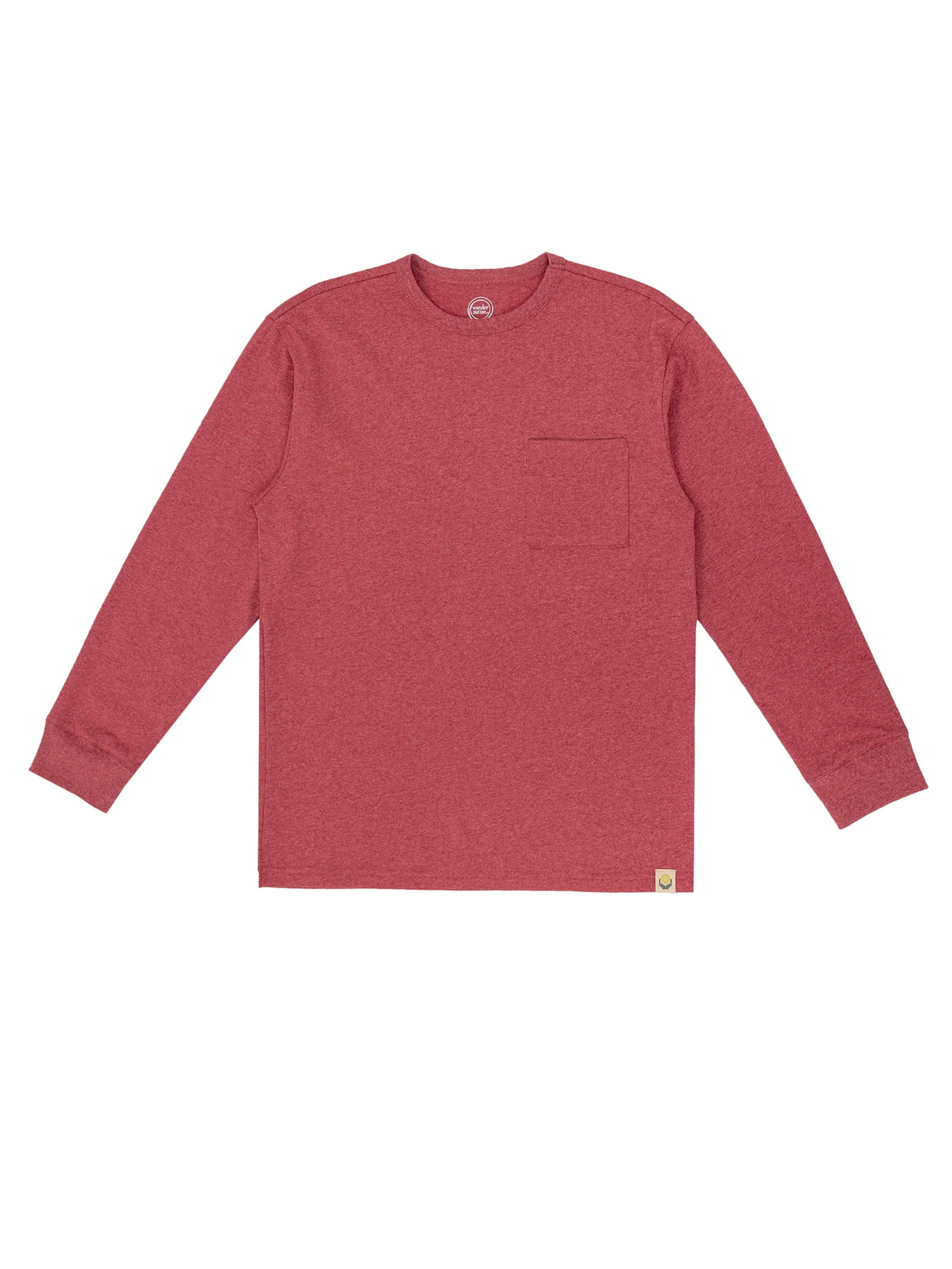 Wonder Nation Boys Long Sleeve Pocket T-Shirt, 2-Pack, Sizes 4-18 & Husky