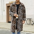 thumbnail image 5 of Tawop Coats for Men Faux Fur Thermal Long Sleeve Mens Winter Coats,Coffee,2XL, 5 of 9