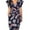 Dark blue print, variant on Women's Deep V Neck Ruffle Sleeve Sheath Casual Formal Party Work Faux Wrap Dress