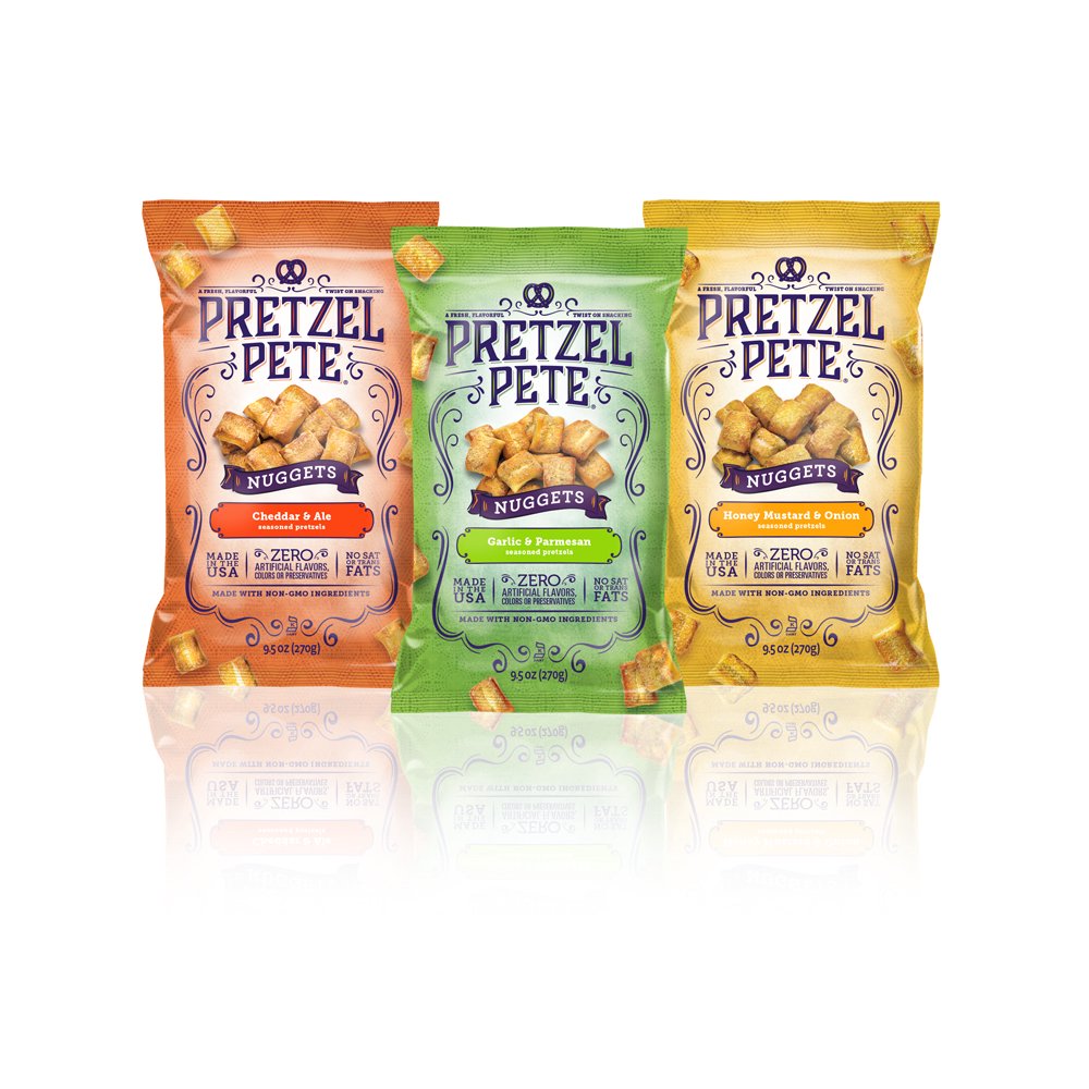 Pretzel Pete Seasoned Pretzel Nuggets, 3 Ct Variety Pack (9.5 Oz. Bags