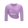 thumbnail image 6 of gbyLJF Womens Crewneck T-shirts with Pads Solid Color 3/4 Sleeve Shirts Round Neck Pullover Tops Pajamas for Women, 6 of 8