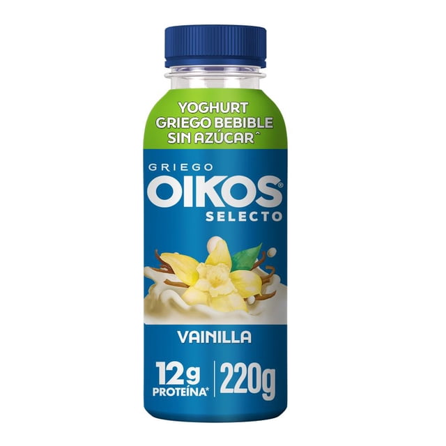Yogurt Griego Bebible Oikos Selecto Vainilla Sin Azúcar Añadida 12g De Proteína 220g