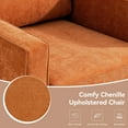 thumbnail image 3 of Swivel Accent Chair for Living Room, Modern Upholstered Barrel Arm Chair with Plump Back Pillow, Comfy Club Sofa Reading Chair for Adults (Chenille Orange, Set of 1), 3 of 6