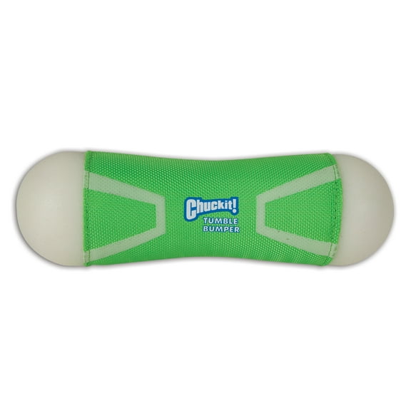 Chuckit! Tumble Bumper Max Glow Fetch Polyester Dog Toy, Green, Medium, Pack of 1