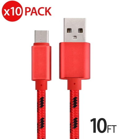 10x 10FT USB Type C Cable Fast Charging Cable USB-C Type-C 3.1 Data Sync Charger Cable Cord For Samsung Galaxy S9 S9+ Galaxy S8 S8 Plus Nexus 5X 6P OnePlus 2 3 LG G5 G6 V20 HTC M10 Google Pixel XL price history on PriceWatchPro