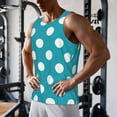 thumbnail image 5 of Lsque Sky Blue And White Polka Dot Pattern Mens Tank Tops Muscle Athletic Quick Dry Sleeveless Workout Fitness T Shirts Beach Tank Top, Loose-fit Sleeveless Shirt for Men-3X-Large, 5 of 7