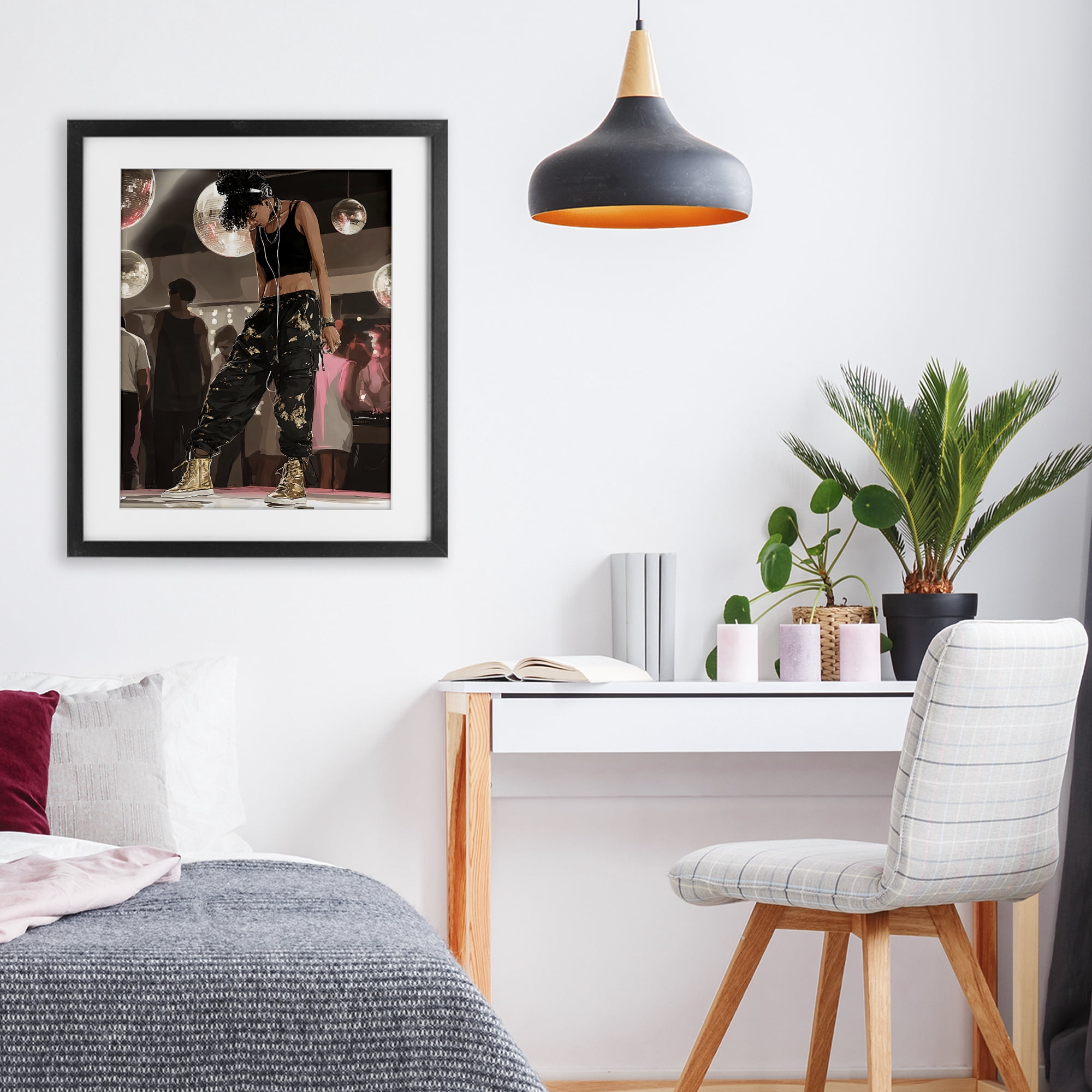 Stupell Industries Silent Disco Lone Dancer Black Framed Print Under Glass, design by Franklyn Gregory