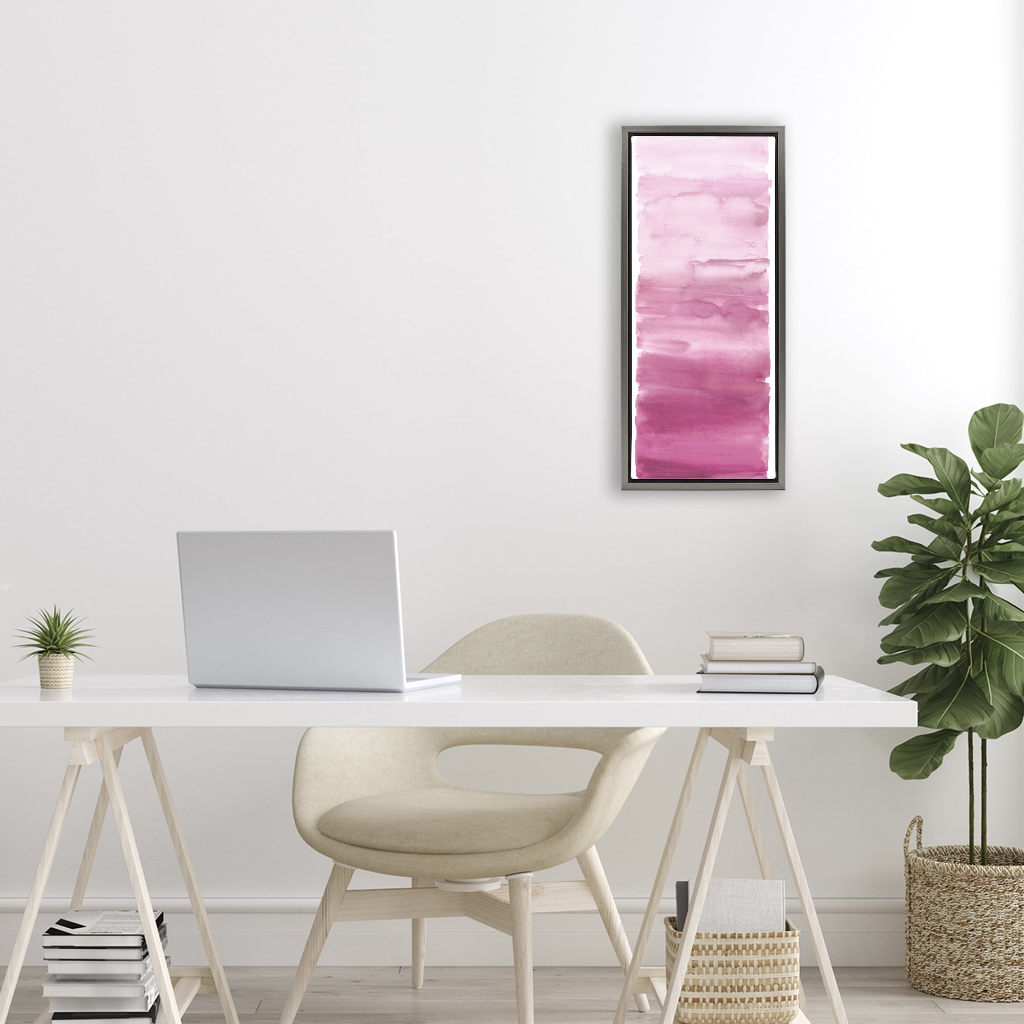 Stupell Industries Blush Blend Gradient Gray Framed Floater Canvas Wall Art, design by Allie Corbin