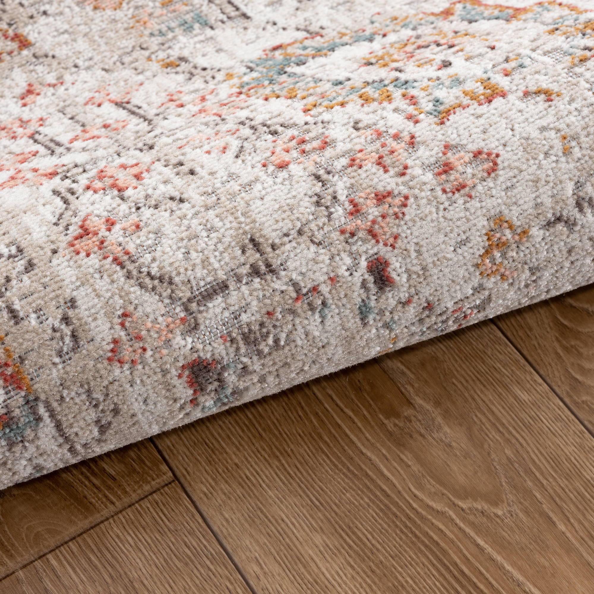Ox Bay Blake 5'3" x 7'10" Beige/Blue Traditional Durable Performance Indoor/Outdoor Area Rug