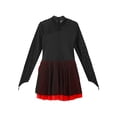 thumbnail image 5 of iixpin Kids Girls Figure Ice Skating Dress Long Sleeve Ballet Dance Dress Gymnastics Tutu Skirted Leotard Red 16, 5 of 6