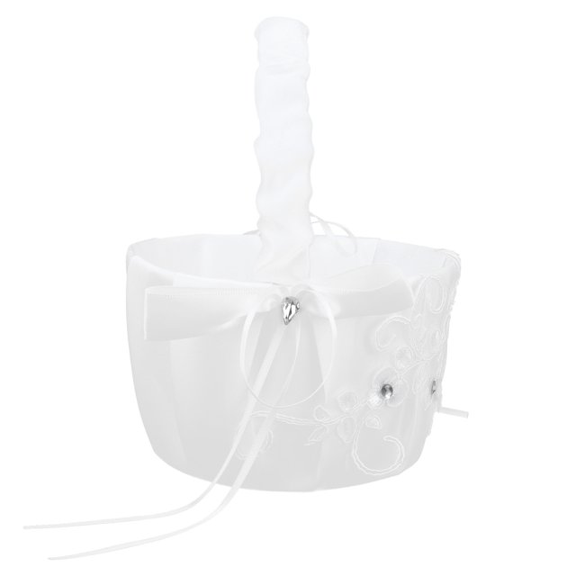 Cesta de flores de boda blanca hermosa cesta de flores para ceremonia hogar boda fiesta tela de 87x71 pulgadas ANGGREK Otros