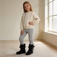 thumbnail image 6 of Toddler Girls Boots Mid Calf Slouch Fringe Tassel Casual Winter Shoes for Little Kids, 6 of 8
