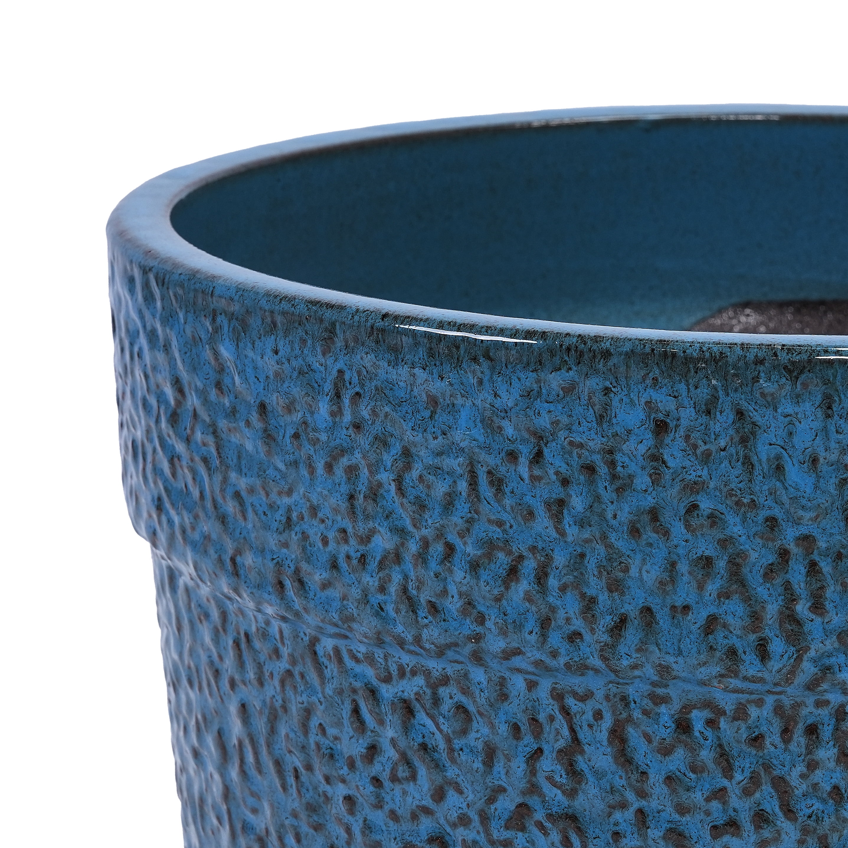 MAYEERTY 3 Pack Ceramic Plant Pots, Planter for Indoor Outdoor Patio, Garden, Blue