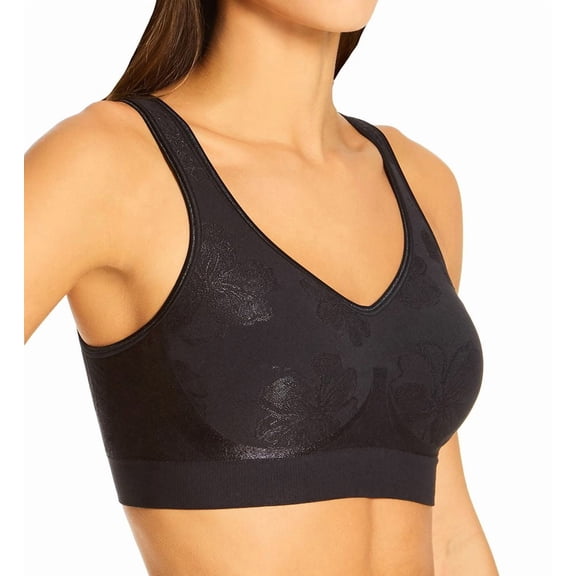 Women's Bali 3488 Comfort Revolution Shaping Wirefree Bra (Black Tropic S)