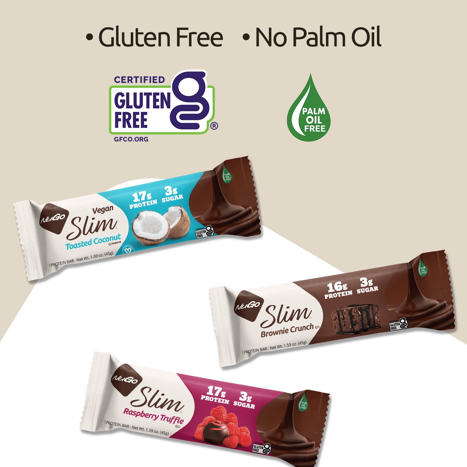 NuGo Slim Dark Chocolate Raspberry Truffle, 17g Protein, 2g Sugar, 7g Fiber, 160 Calories, Low Net Carbs, Gluten Free, 12 Count