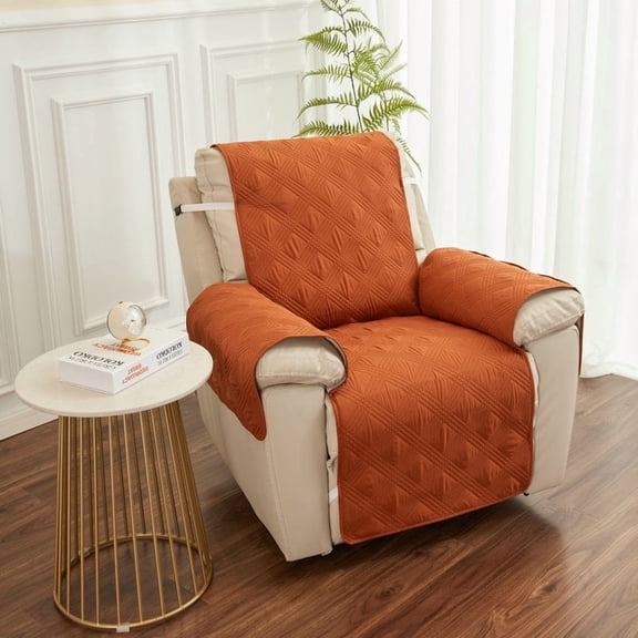 Nvzi-a Couch Cover Sofa cushion Single-seater Reclining Chair Cover for Living Room Sofa Easy Fit Washable Furniture Sofa Protector 21.65*78.74inch (Orange)