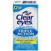 Clear Eyes Triple Action Relief Eye Drops 0.50 oz (Pack of 24)