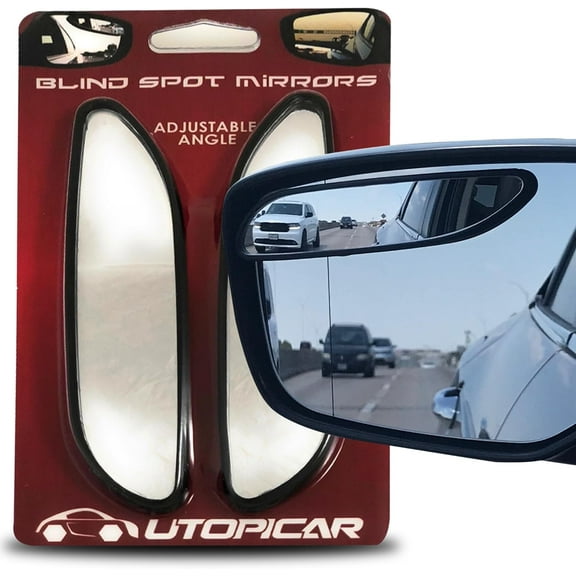 Utopicar Adjustable Blind Spot Convex Car Mirror Model Long, 2 Pack