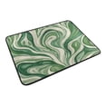 thumbnail image 6 of Bath Curtain & Non-Slip Bath Mat Set 12-Grommet Shower Curtain Memory Foam Bath Rug Green and White Swirling Lines, 6 of 8