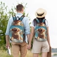 thumbnail image 4 of Balery Cute Angel Winged Dog Mochila Clásica Impresa Básica para Viaje, Mochila Escolar Resistente al Agua, Mochila de Lona con Correas Ajustables-Medium, 4 of 5