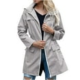 thumbnail image 2 of Manteau de Pluie Imperméable à Capuche pour Femmes, Léger, Imperméable, pour Extérieur, Coupe-Vent, en Liquidation, 2 of 8