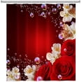thumbnail image 3 of Flower Shower Curtain Elegant Red Rose White Pear Flower Bubble Happy Valentines Day Bathtub Curtain Shower Curtain for Bathroom 72W x 84L inch, 3 of 6