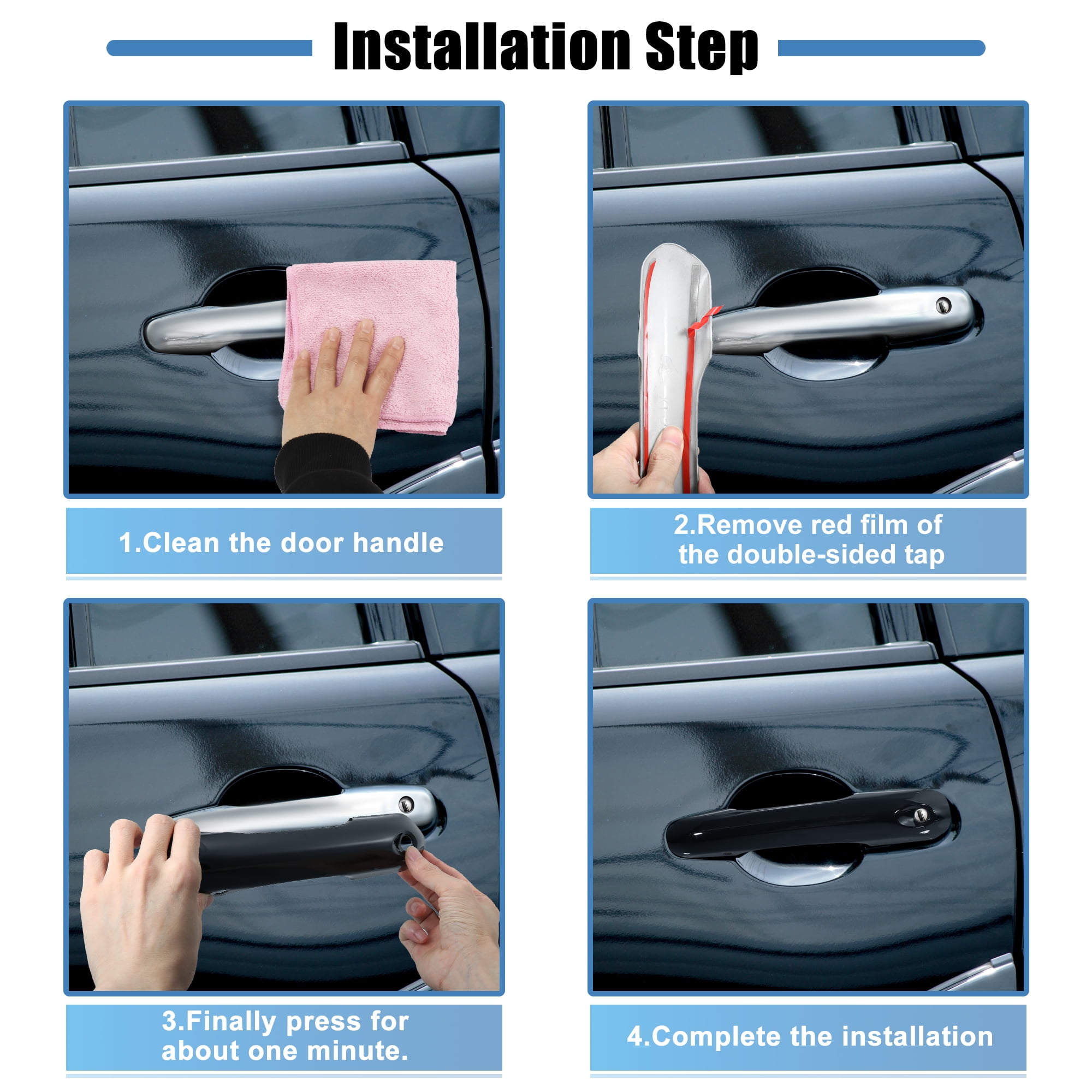 Unique Bargains Car Side Door Handle Trim Cover for Ford Explorer 2020 2021 2022 Black