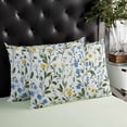 thumbnail image 3 of Yellow Blue Wildflowers Throw Pillow Cover Case, Couch Sofa Bed Pillowcase, Soft Decorative Lumbar Pillow Protector, Rustic Spring Botanical Floral 12x20Inch Reversible Pillow Shams with Zipper, 3 of 6