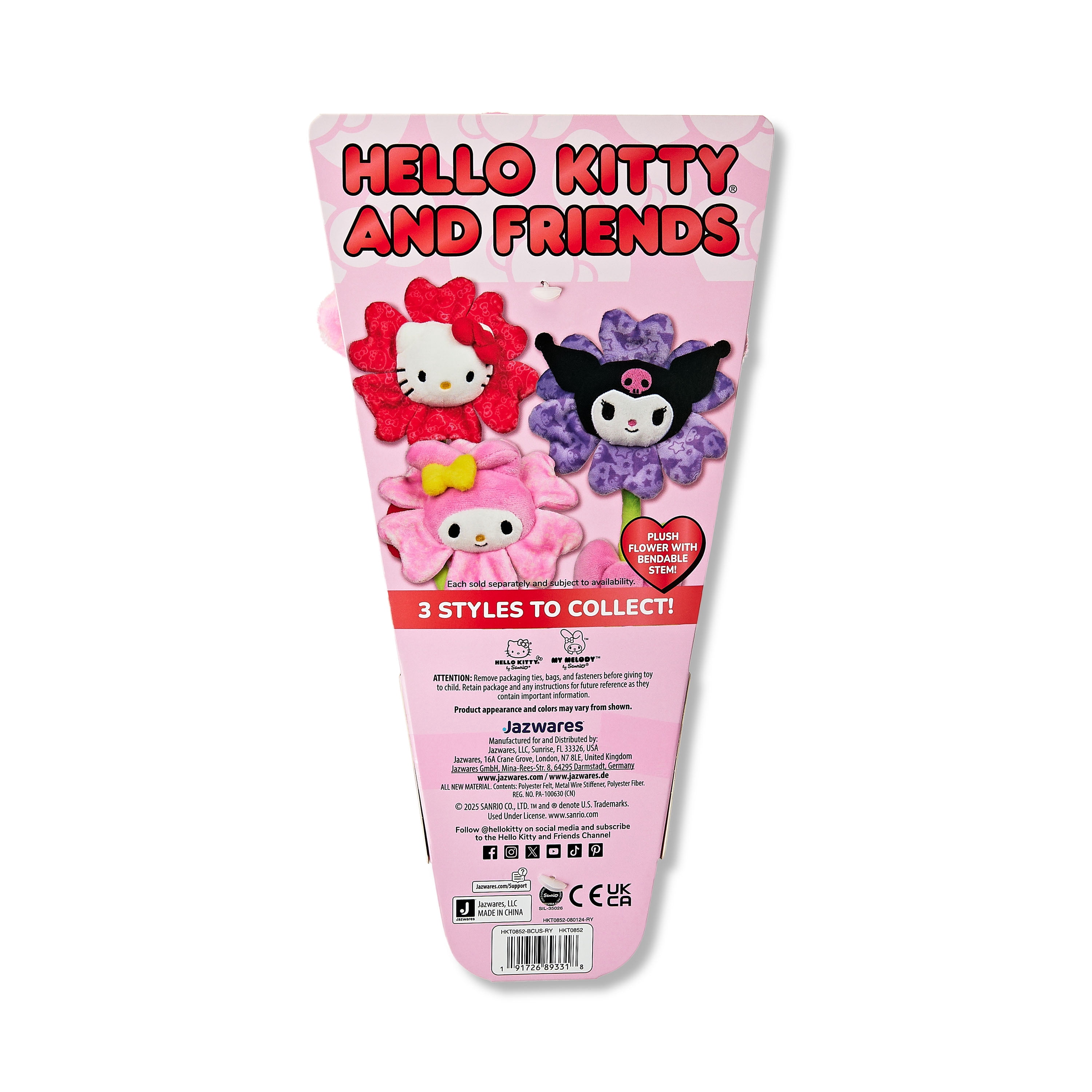 Hello Kitty And Friends 14 inch My Melody Pink Plush Valentine