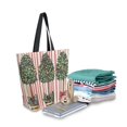 thumbnail image 2 of FORMRS Womens Canvas Tote Bag with Zipper Inner Pocket Shoulder Handbag, Stripes Trees, 2 of 7